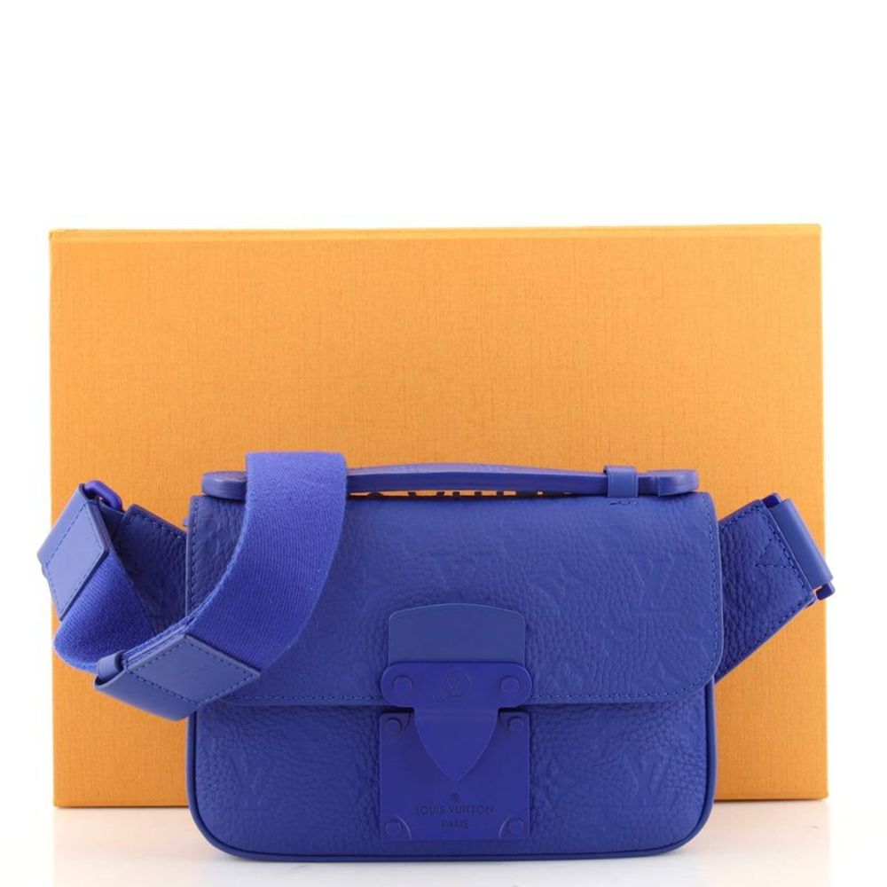 Louis Vuitton S Lock Sling Bag Monogram Taurillon Leather Blue - Picture 2 of 8